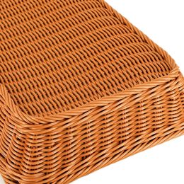 Wicker Woven Basket Bread Square Shape Storage Basket For Food Fruit Cosmetic Storage Tabletop Kitchen Bathroom Storage Organise