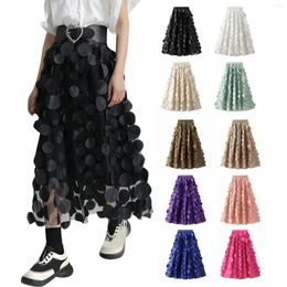 Skirts For Women 2024 Women's Polka Dot Black Fall Skirt Elegant High Waist Cocktail Party Wedding Flared A Line Woman