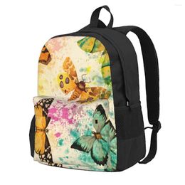 Storage Bags Backpack Watercolor Butterfly Casual Printed School Book Shoulder Travel Laptop Bag For Womens Mens