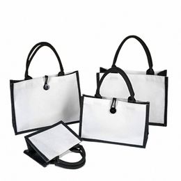 canvas Linen Tote Bag Large Capacity Shop Bag Portable Eco-Friendly Grocery Handbag White Colour Multi Size Women Shopper Bag f5cB#