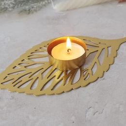 Candle Holders Nordic Hollow Leaf Candlestick Holder Wedding Event Candelabra Home Decor