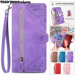 Zipper Bag Phone Leather Case For Samsung Galaxy A04s A04e A13 A14 Wide 6 5 4 A Quantum 2 3 Jump 2 5G Buddy2 Jean2 Cover Coque