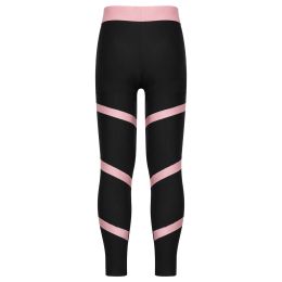 Children's Gymnastics Leggings Girls Skinny Trousers Teens Elastic Waistband Tights for Dancing Running Sport Skating Yoga Pants