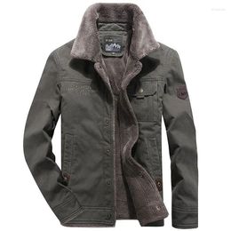 Men's Jackets Plus Size Winter Men Warm Cotton Jacket Thick Fleece Casual Military Outwear Faux Lamb Fur Parka Arrival