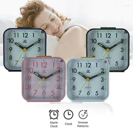 Table Clocks ABS Analogue Alarm Silent Non Ticking Ascending Beep Sounds Travel Clock Lighted On Demand Snooze Gentle Wake 11.3x10.5cm
