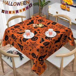 Table Cloth Halloween Pumpkin Ghosts Rectangle Tablecloth Holiday Party Decorations Reusable Waterproof Table Covers Kitchen Table Decor Y240401