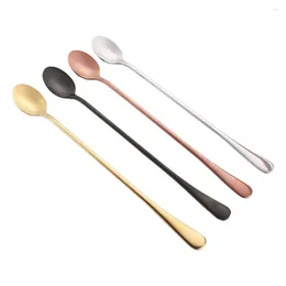 Spoons Drink Cocktail Colorful Long Handle Kitchen Tools Stainless Steel Flatware Coffee Spoon Teaspoons Ice Cream