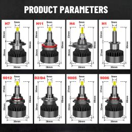 OVEHEL H7 LED Canbus Car Headlight H11 H1 H4 520000LM 800W 360 Bulb HB3 HB4 HIR2 9005 H9 H8 Bi Led Projector Lamp 6000K 4300K