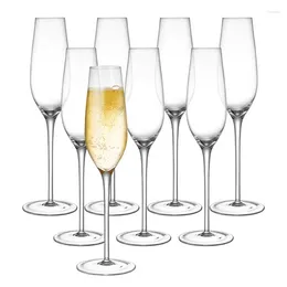 Wine Glasses Champagne Flutes Edge Glass Cup - Modern & Elegant For Women Men Wedding Anniversary Christmas Birthday