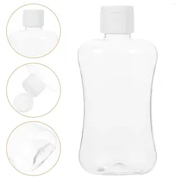 Storage Bottles 10 Pcs Flip Top Shampoo Bottle Sample Oblate Flask Plastic Botellas De Viaje