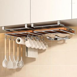 Kitchen Storage Hanging Cabinet Under Shelf Stainless Steel Light Luxury Wall Mounted Paper