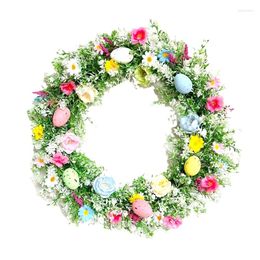 Decorative Flowers 1 PCS 13.8Inch Easter Wreath With Twine As Shown Plastic Hanging On Home Indoor Outdoor Front Door Wall Decorations