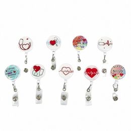 cute Name Badge Reel Retractable Medical Worker Work Card Clip ID Tag Holder Dentisit Doctor Nurse ID Card Office Supplies d4fO#