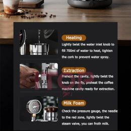 ITOP Steam Milk Frother Household Coffee Milk Foamer Espresso Coffee Maker Milk Frother with 2 Steam Nozzle 1-5 Hole Optional