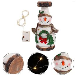 Candle Holders Christmas Snowman Holder Bedromroom Decorations Xmas Candleholder Table Top Fake Wood Resin Tabletop