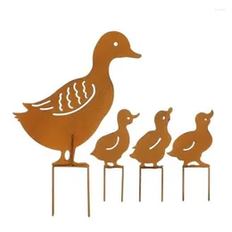 Garden Decorations Metal Animal Decoration Duck-Shaped Art For Outdoor Decorative Gardening Pile Promotion