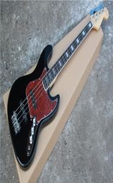 4 strings Rosewood Fingerboard Black Body Electric Bass Guitar with White Block InlayChrome hardwareRed Pearl Pickguardoffer cu5121562