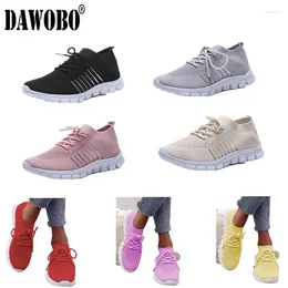 Casual Shoes 11 Colors Women's Lace Up Breathable Mesh Running Knitted Sock Slip On Sneakers Women Fitness Outdoor Sport