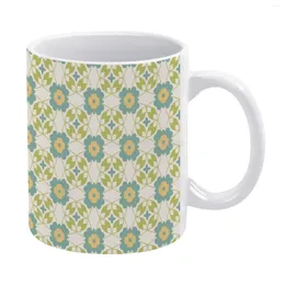 Mugs Pattern Abstract Floral Seamless Colorful Repeat White Mug Good Quality Print 11 Oz Coffee Cup American Vintage Asos Ma