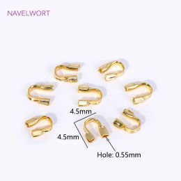 14K/18K Gold Plated Wire Guardian Cord Protector,Brass U Shape Hook Clasp Connector DIY Jewellery Making Accessories Wholesale