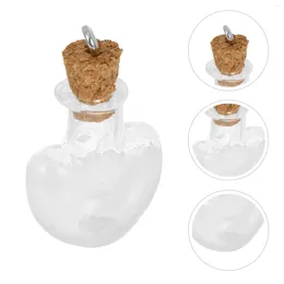 Vases 30 Pcs Drifting Bottle Decorative Wishing Heart Necklace Small Bottles Shape DIY Glass Vial Container