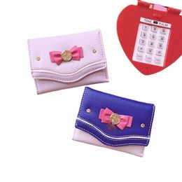 sailor Mo Wallet Purse Sweet Style Candy Color Bow Knot Women PU Leather Clutch Bag Card Coin Purse Exquisite Girl Gift k0Jy#