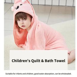 Blankets Baby Bath Towel Born With Hood Cartoon Coral Fleece Infant Towels Blanket Bathrobe Babys Stuff