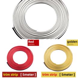 Upgrade 5M DIY Soft Car Interior Molding Strip Sealing Strip Electroplating Color Film Car Interior Exterior Ambiedecoration Accessories