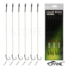 Carp Fishing Hook Set 6Pcs Ready-made Hooks and Lines Size 2#/4#/6#/8# Professional For Carp-Fishing Tackle Hooklink