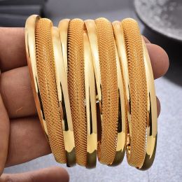 Chokers 4pcs/lot Dubai Gold Colour Bangles Women Girls Vintage Bride Wedding Bracelet Bangles Africa Arab Jewellery Black Friday