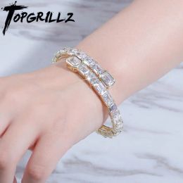 Bracelets TOPGRILLZ 12mm Bracelet High Quality Iced Out Cubic Zirconia Women's Bracelet Hip Hop Fashion Charm Jewelry Gift For Men Women