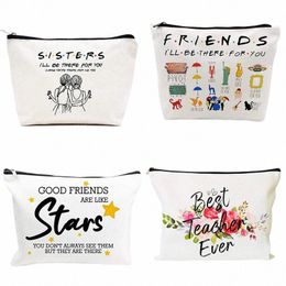 friends TV Show Theme Sisters I'll Be There for You Makeup Bag Best Friend Bestie BFF Birthday Wedding Christmas Graduati Gift m5cB#