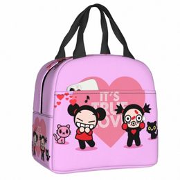 carto Anime Pucca Lunch Bag Women Cooler Warm Thermal Insulated Lunch Box for Work School Office Picnic Food Tote Bags 60WY#