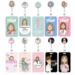 new Nurses Card Holder Retractable Clip Busin ID Badge Card Case Reel Yoyo Employee Cards Cover Doctors Hang Certificates H4JS#