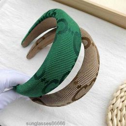 Headbands Vintage Brand Double Letter Printing Headbands for Women Wide-brimmed Thicken Spring Hairbands Headwrap Cloth Fabric Headwear 321h