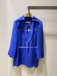 Women Shirts Spring and Summer Linen loro Solid Color Tops Pullover piana