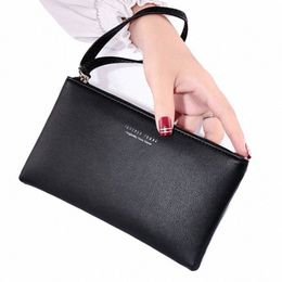 2020 Fi Women PU Leather Purse Wristlet Zipper Wallet Handbag Envelope Phe Key Case Clutches for Women Coin Purses h6Np#