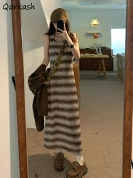 Casual Dresses Women Knitting Cosy Sleeveless Autumn Gentle Cool Fashionable Ulzzang Leisure Long Vestidos Harajuku Streetwear