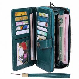 kismis RFID Ladies Fi Lg Wallet - Large Capacity Zipper Leather Coin Purse o0Md#