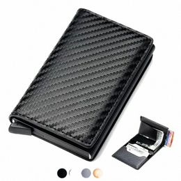 2024 Credit Card Holder Men Wallet RFID Aluminium Box Bank PU Leather Wallets with Mey Clip Designer Cardholder j8xr#