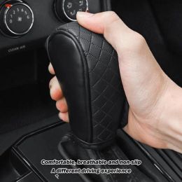 Car Gear Shift Knob Cover Non-Slip Grip Handle Protective Covers PU Leather Shifter Lever Handle Stick case for Car Interior