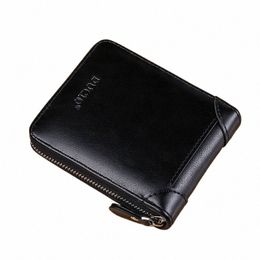 new Vintage Short Mens Wallet High Quality Busin Purses Retro Small Leather Wallet Men Luxury Card Holder Zipper Coin Purse d93h#