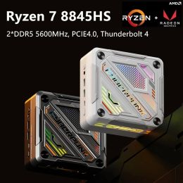 AMD Mini PC Ryzen 7 8845HS 7840HS Cyberpunk Windows 11 DDR5 5600MHz PCIE4.0 2.5G 2 LAN USB4 Desktop Mini Gaming Computer WiFi6