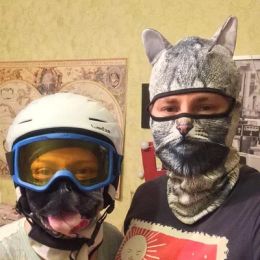 3D Cat Balaclava Motorcycle Cute Full Face Hood Mask Skiing Snowboard Hat Helmet Liner Biker Face Gorras Cycling Headgear Hat