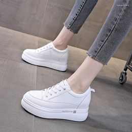 Casual Shoes Genuine Leather Women's High Top Height Increasing For Women Zapatos Casuales De Mujer Sapatos Femininos