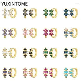 Hoop Earrings 925 Sterling Silver Needle Colourful Crystal For Women Exquisite Geometry Butterfly Gold Fashion Jewellery