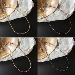 Chains Unique Colourful Beaded Necklace Handcrafted Bohemian Neck Chain Chic Collarbone Trend Jewellery Gift For Women