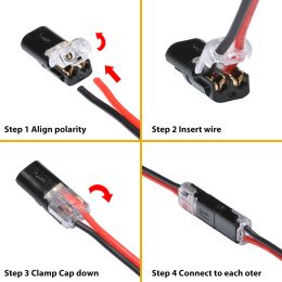 Lots Quick Electrical Wire Connector 2 Pin Pluggable Terminal Block 36V Car Cable Connector Set Electric Splice 22-20AWG