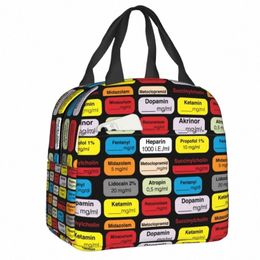 Anaesthesia Medicati Labels Lunch Bag Leakproof Medical Nurse Thermal Cooler Insulated Bento Box For Women Kids Food Tote Bags G0O0#