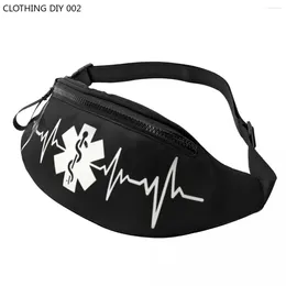 Waist Bags Star Of Life Heartbeat Fanny Pack Women Men Custom Paramedic Emt Crossbody Bag For Travel Hiking Phone Money Pouch